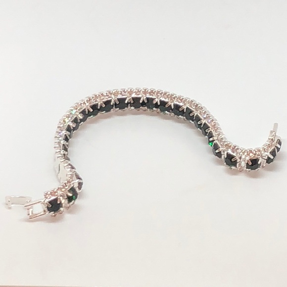 12ct London GREEN SILVER tennis bracelet -boutique - Picture 6 of 8